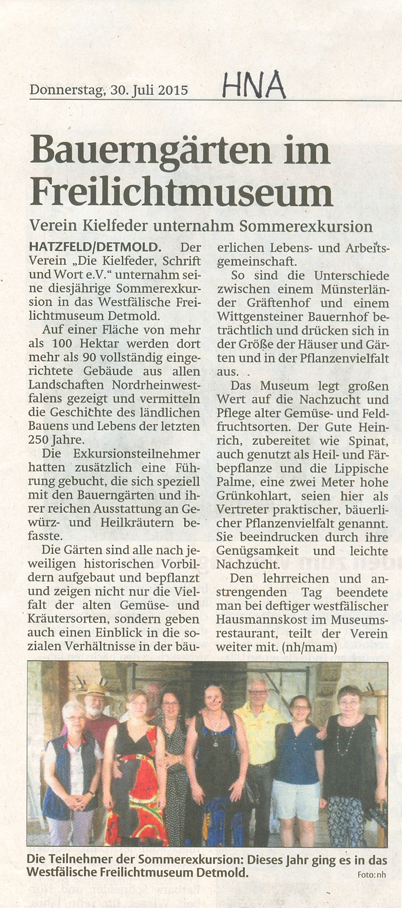 presse_30.7.15 HNA Exkursion Detmold